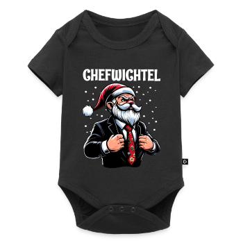 Gnome de Noël en chef - Body à manches courtes Premium Bébé - noir - Devant