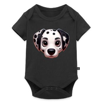 Dalmatien tête de bébé bande dessinée dessin animé - Body à manches courtes Premium Bébé - noir - Devant