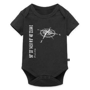 Koordinaten Fulda - Baby Premium Kurzarmbody - Schwarz - Vorne