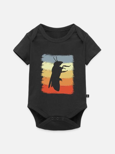 Retro Honigbiene - Baby Premium Kurzarmbody - Schwarz