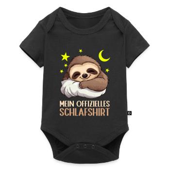 Süßes Faultier – Offizielles Schlafshirt - Baby Premium Kurzarmbody - Schwarz - Vorne