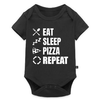 Manger Dormir Pizza Répéter - Body à manches courtes Premium Bébé - noir - Devant
