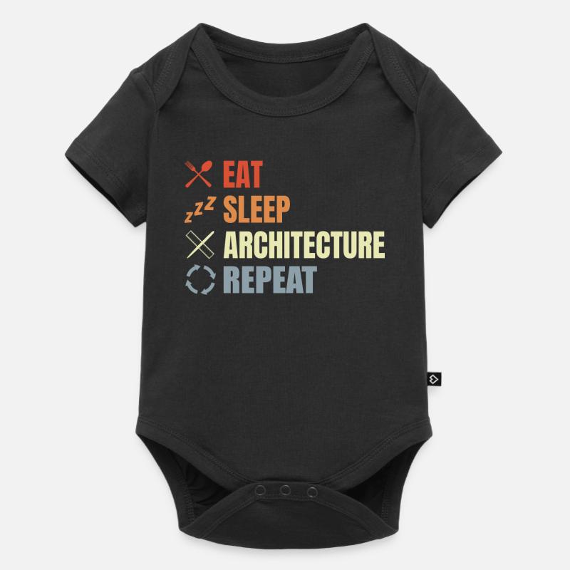 Eat Sleep Architecture Repeat - Baby Premium short-sleeve bodysuit - black
