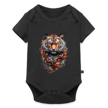 Tête de tigre style tatouage Tribal - Body à manches courtes Premium Bébé - noir - Devant
