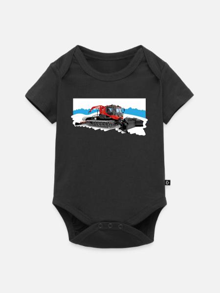 Pistenraupe bei der Arbeit im Schnee - Baby Premium Kurzarmbody - Schwarz