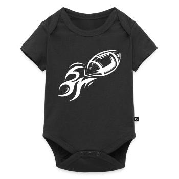 Football Américain Symbole Feu Balle Lancer Vol - Body à manches courtes Premium Bébé - noir - Devant