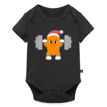 Carrot Christmas Bodybuilding - Baby Premium short-sleeve bodysuit - black - Front