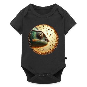 Caméléon avec animation d’abeilles - Body à manches courtes Premium Bébé - noir - Devant