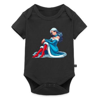 Ded Moroz Snegurotschka russischer Weihnachtsmann - Baby Premium Kurzarmbody - Schwarz - Vorne