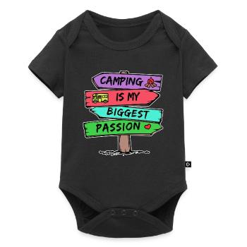 Camping Statement Motorhome Heart Camper Relax - Baby Premium short-sleeve bodysuit - black - Front