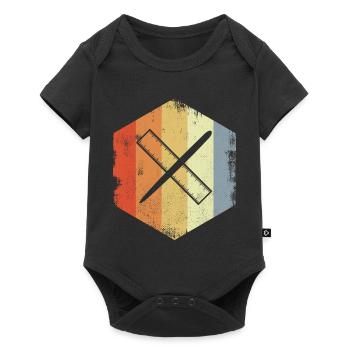 Vintage Pen and Ruler - Baby Premium short-sleeve bodysuit - black - Front