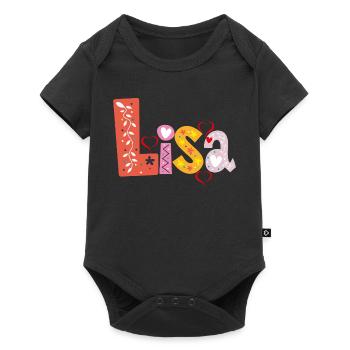 Personalized Lisa Name - Baby Premium short-sleeve bodysuit - black - Front