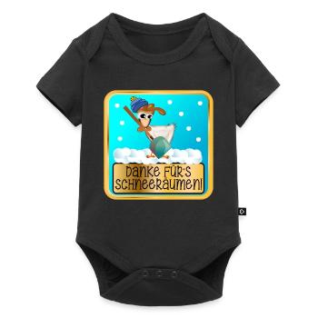DANKESCHÖN WINTERDIENST - SCHNEERÄUMEN HUHN - Baby Premium Kurzarmbody - Schwarz - Vorne