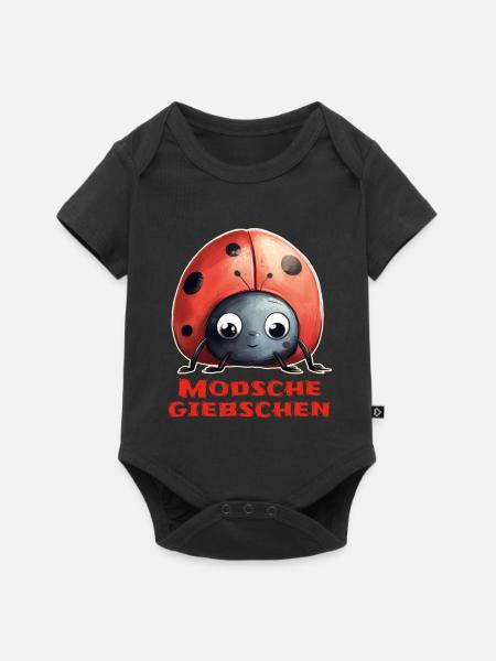 Modschegiebchen Marienkäfer - Baby Premium Kurzarmbody - Schwarz