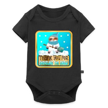 SHOVELING THE SNOW - THANK YOU SLOTH - Baby Premium short-sleeve bodysuit - black - Front