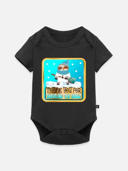 SCHNEE SCHAUFELN - DANKE FAULTIER - Baby Premium Kurzarmbody - Schwarz