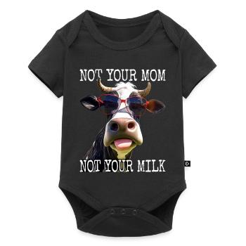 Pas ta mère Pas ton lait Végétalien Végétarien Végétarien - Body à manches courtes Premium Bébé - noir - Devant