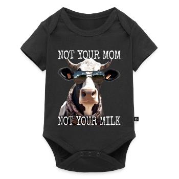 Pas ta mère Pas ton lait Végétalien Végétarien Végétarien - Body à manches courtes Premium Bébé - noir - Devant