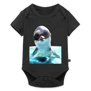 Dolphin Sunglasses Love Dolphins Cute Dolphin - Baby Premium short-sleeve bodysuit - black - Front