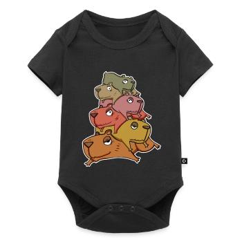 Capybara Pile of Capybara - Baby Premium short-sleeve bodysuit - black - Front