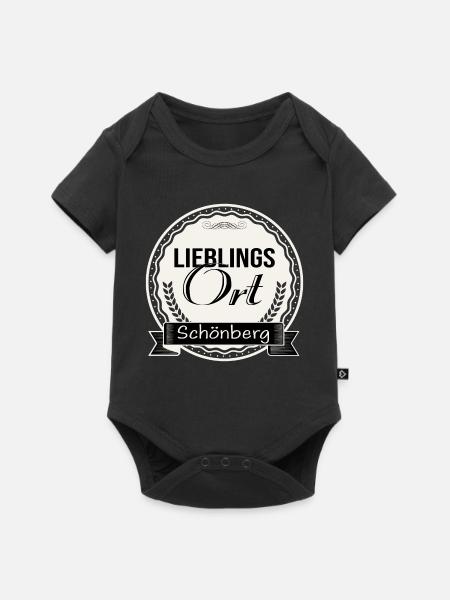 Lieblingsort Schönberg - Baby Premium Kurzarmbody - Schwarz
