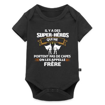 Super-Héros Frère Sans Cape - Body à manches courtes Premium Bébé - noir - Devant