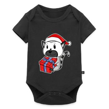 Lémurien avec le chapeau de Père Noël - Body à manches courtes Premium Bébé - noir - Devant
