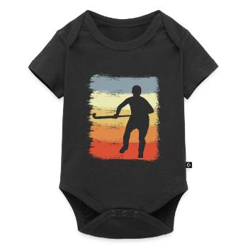Hockey sur gazon vintage - Body à manches courtes Premium Bébé - noir - Devant