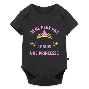 Je ne peux pas je suis une princesse - humour - Body à manches courtes Premium Bébé - noir - Devant