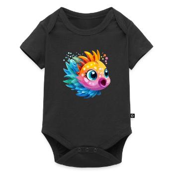 Poissons Colorés - Body à manches courtes Premium Bébé - noir - Devant