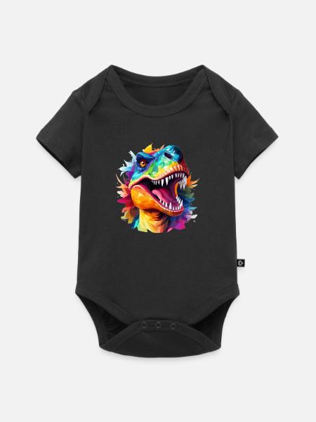 Tyrannosaurus rex Design - Baby Premium Kurzarmbody - Schwarz