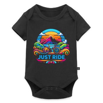 Just Ride Fahrrad - Just Ride - Baby Premium Kurzarmbody - Schwarz - Vorne