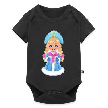 Ded Moroz Snegurotschka russischer Weihnachtsmann - Baby Premium Kurzarmbody - Schwarz - Vorne