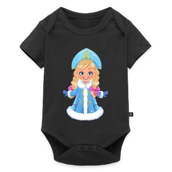 Ded Moroz Snegurotschka russischer Weihnachtsmann - Baby Premium Kurzarmbody - Schwarz - Vorne