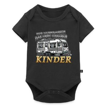 Das Erbe unserer Kinder Lustiger Spruch Wohnwagen - Baby Premium Kurzarmbody - Schwarz - Vorne