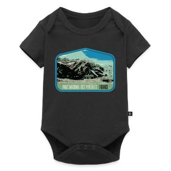 Écusson Paysage Pyrénées : Nature Authentique - Body à manches courtes Premium Bébé - noir - Devant