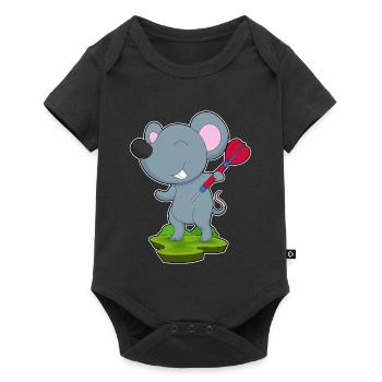 Maus Dart Dartpfeil - Baby Premium Kurzarmbody - Schwarz - Vorne