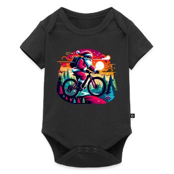 Santa MTB Neon Ride - Baby Premium short-sleeve bodysuit - black - Front