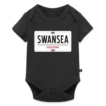 Swansea town sign - Baby Premium short-sleeve bodysuit - black - Front