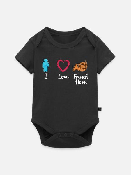 Ich liebe Waldhorn - Baby Premium Kurzarmbody - Schwarz