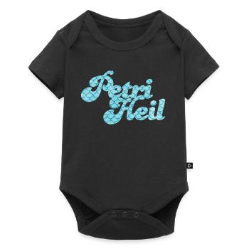 Petri Heil Angler Hobby Fish Scale Pattern - Baby Premium short-sleeve bodysuit - black - Front