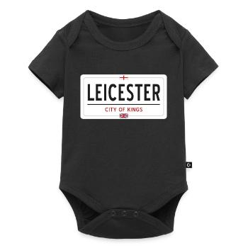 Panneau de la ville de Leicester - Body à manches courtes Premium Bébé - noir - Devant