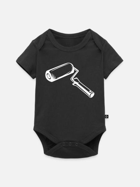 Farbroller Zeichnung - Baby Premium Kurzarmbody - Schwarz