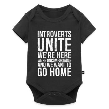 Introverts unite we're here funny shirt - Body à manches courtes Premium Bébé - noir - Devant