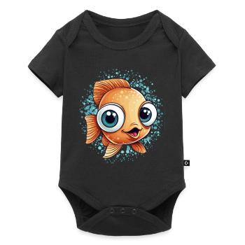 Petit poisson sucré - Body à manches courtes Premium Bébé - noir - Devant