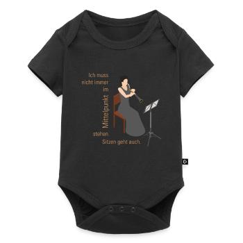 Ich muss nicht immer im Mittelpunkt stehen KLAR - Baby Premium Kurzarmbody - Schwarz - Vorne