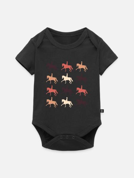 Dressurpferd - Baby Premium Kurzarmbody - Schwarz
