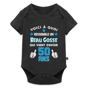50 ans anniversaire homme cadeau drôle humour - Body à manches courtes Premium Bébé - noir - Devant