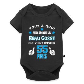 55 ans anniversaire homme cadeau drôle humour - Body à manches courtes Premium Bébé - noir - Devant