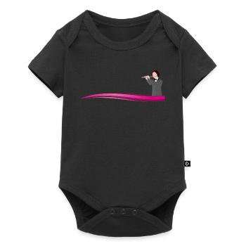 Flutist on Wave | Flute player on a wave - Baby Premium short-sleeve bodysuit - black - Front